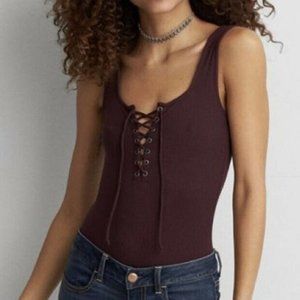 American Eagle First Essentials Lace-Up Bodysuit